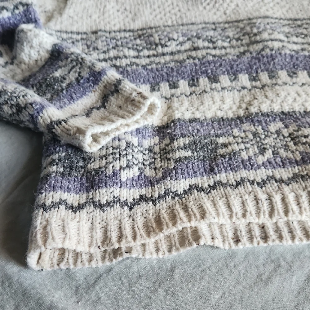 Scandinavian Style 100% Cotton V-Neck Sweater - Picture 3 of 4